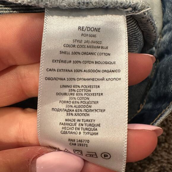 RE/DONE Women's Originals 50s Cutoffs Size 25 In Cool Medium Blue - Picture 10 of 11